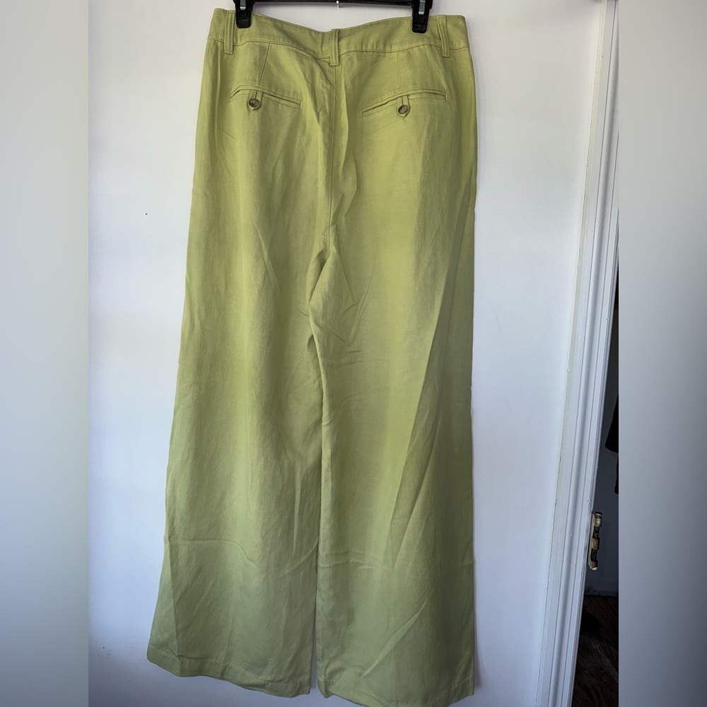 Madewell Tall Harlow Wide-Leg Pant NWT Pale Lemongrass Linen Lyocell Blend - Picture 10 of 12